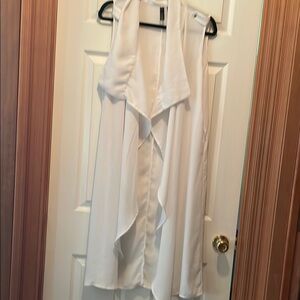 Trende/Elegant White Sleeveless Drape Vest/ Womens size XLG